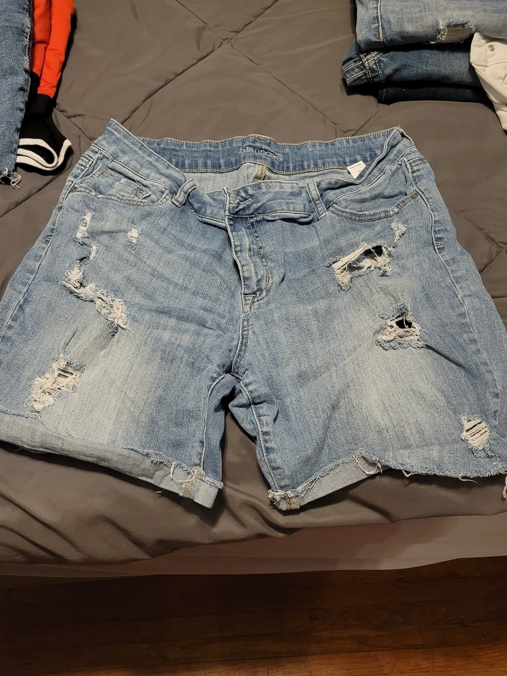 Maurices Light Blue Distressed Denim Shorts